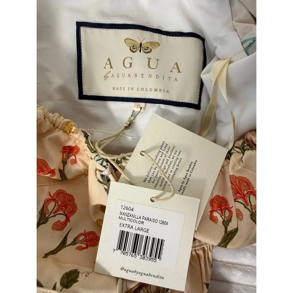 Agua by Agua Bendita Manzanilla Paraiso XL Cotton Floral Mini Dress NWT $510 - Picture 12 of 16